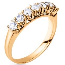 Σειρέ δαχτυλίδι από ροζ χρυσό Κ14 με ζιργκόν